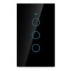 Apagador de luz triple negro Iki Smart